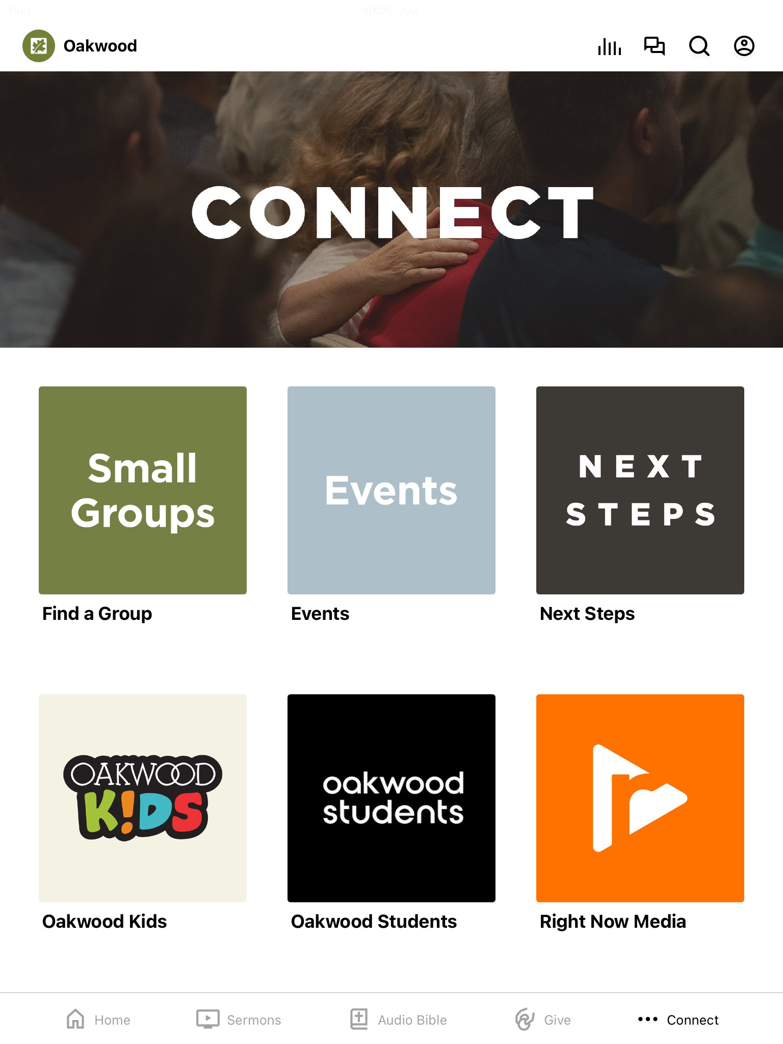 Oakwood app tablet interface
